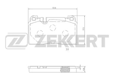 ZEKKERT bs2456 -  Комплект тормозных колодок, дисковый тормоз
