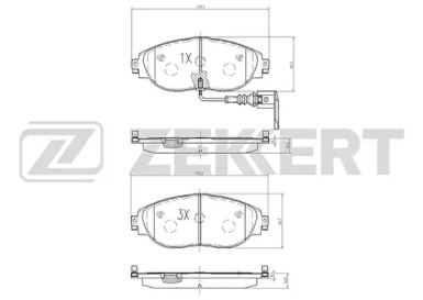 ZEKKERT bs2457 -  Комплект тормозных колодок, дисковый тормоз