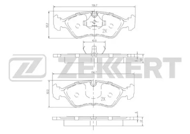 ZEKKERT bs2458 -  Комплект тормозных колодок, дисковый тормоз