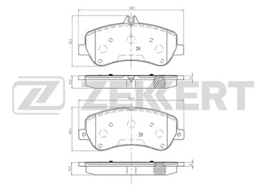 ZEKKERT bs2466 -  Колодки тормозные дисковые передние, комплект