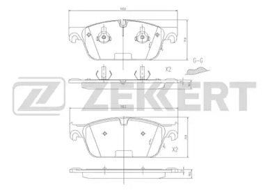 ZEKKERT bs2467 -  Комплект тормозных колодок, дисковый тормоз
