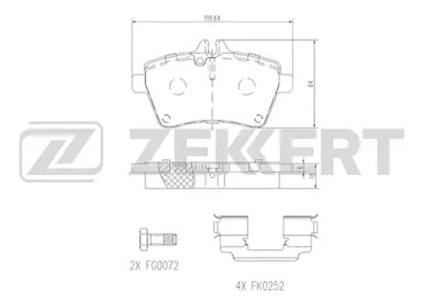 ZEKKERT bs2469 -  Комплект тормозных колодок, дисковый тормоз