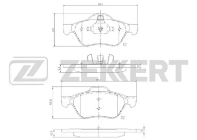 ZEKKERT bs2488 -  Комплект тормозных колодок, дисковый тормоз
