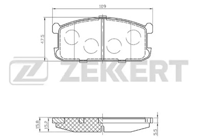ZEKKERT bs2533 -  Комплект тормозных колодок, дисковый тормоз