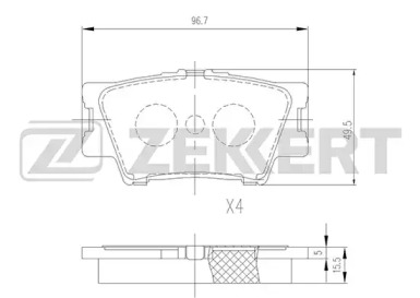ZEKKERT bs2715 -  Комплект тормозных колодок, дисковый тормоз