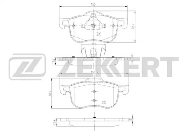 ZEKKERT bs2760 -  Комплект тормозных колодок, дисковый тормоз