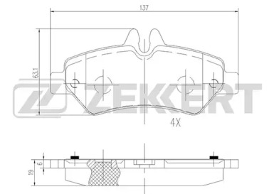 ZEKKERT bs2791 -  Комплект тормозных колодок, дисковый тормоз