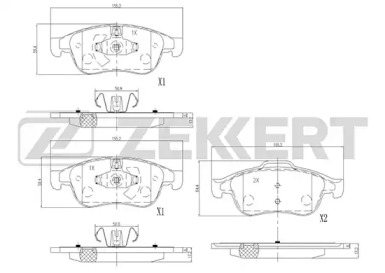 ZEKKERT bs2800 -  Комплект тормозных колодок, дисковый тормоз