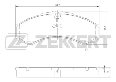 ZEKKERT bs2801 -  Комплект тормозных колодок, дисковый тормоз
