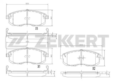 ZEKKERT bs2806 -  Комплект тормозных колодок, дисковый тормоз
