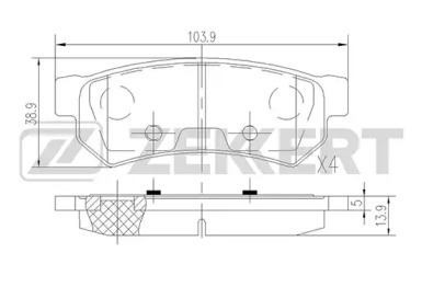ZEKKERT bs2813 -  Комплект тормозных колодок, дисковый тормоз