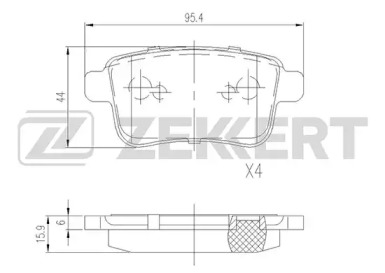 ZEKKERT bs2819 -  Комплект тормозных колодок, дисковый тормоз
