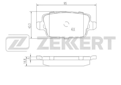 ZEKKERT bs2821 -  Комплект тормозных колодок, дисковый тормоз