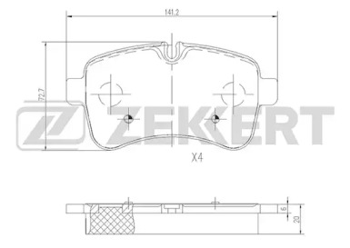 ZEKKERT bs2822 -  Комплект тормозных колодок, дисковый тормоз