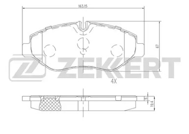 ZEKKERT bs2823 -  Комплект тормозных колодок, дисковый тормоз