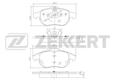 ZEKKERT bs2829 -  Комплект тормозных колодок, дисковый тормоз