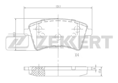 ZEKKERT bs2830 -  Комплект тормозных колодок, дисковый тормоз