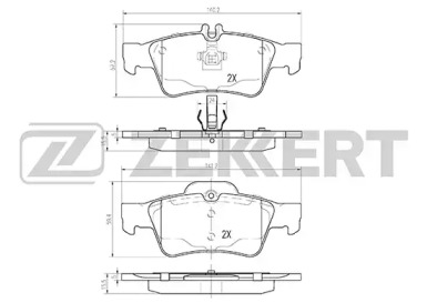 ZEKKERT bs2832 -  Комплект тормозных колодок, дисковый тормоз