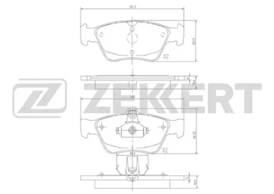 ZEKKERT bs2833 -  Комплект тормозных колодок, дисковый тормоз