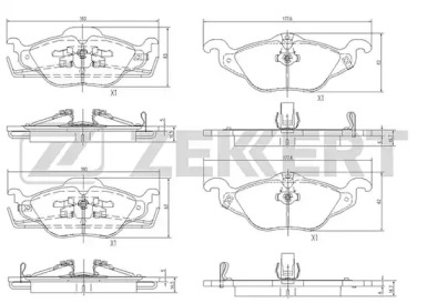 ZEKKERT bs2835 -  Комплект тормозных колодок, дисковый тормоз