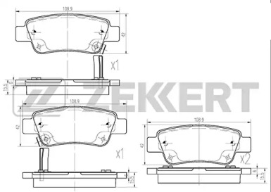 ZEKKERT bs2836 -  Комплект тормозных колодок, дисковый тормоз