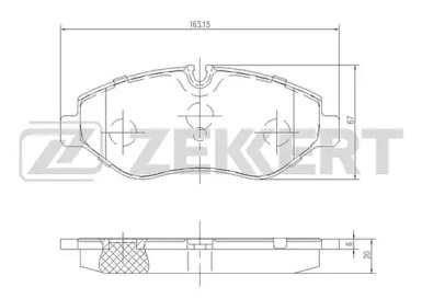 ZEKKERT bs2844 -  Комплект тормозных колодок, дисковый тормоз