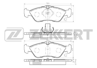 ZEKKERT bs2846 -  Комплект тормозных колодок, дисковый тормоз