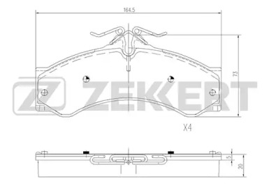 ZEKKERT bs2851 -  Комплект тормозных колодок, дисковый тормоз