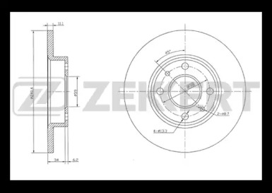 ZEKKERT bs5007 -  Тормозной диск