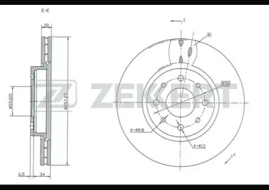ZEKKERT bs5008 -  Тормозной диск