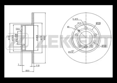 ZEKKERT bs5018 -  Тормозной диск