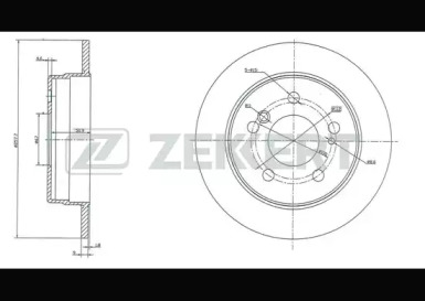 ZEKKERT bs5020 -  Диск тормозной задний