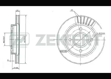 ZEKKERT bs5021 -  Диск тормозной передний вентилируемый