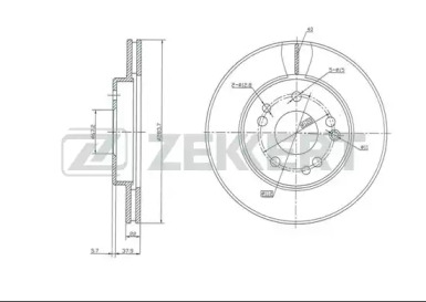 ZEKKERT bs5022 -  Диск тормозной передний вентилируемый