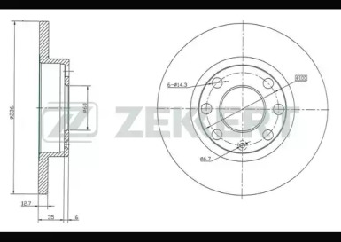 ZEKKERT bs5033 -  Диск тормозной передний