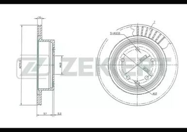ZEKKERT bs5036 -  Диск тормозной задний вентилируемый