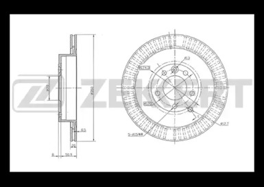 ZEKKERT bs5046 -  Диск тормозной задний вентилируемый