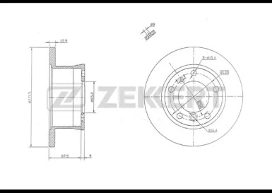 ZEKKERT bs5054 -  Диск тормозной задний