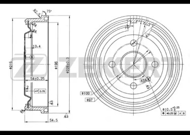 ZEKKERT bs5056 -  Тормозной барабан