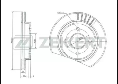 ZEKKERT bs5058 -  Диск тормозной задний вентилируемый