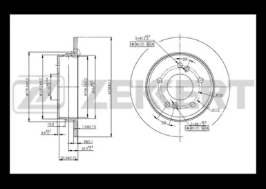 ZEKKERT bs5060 -  Диск тормозной задний
