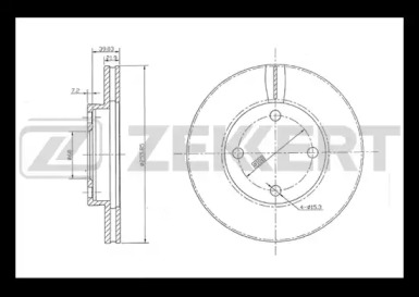 ZEKKERT bs5077 -  Диск тормозной передний вентилируемый