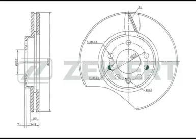 ZEKKERT bs5099 -  Диск тормозной передний вентилируемый
