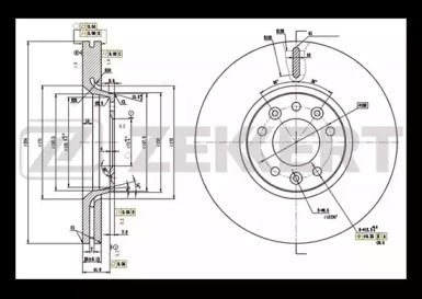 ZEKKERT bs5104 -  Диск тормозной передний вентилируемый