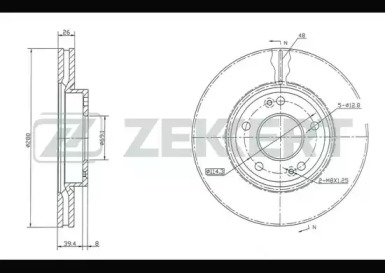 ZEKKERT bs5119 -  Диск тормозной передний вентилируемый