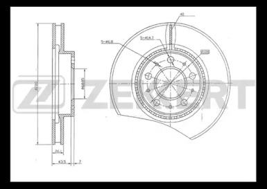 ZEKKERT bs5123 -  Диск тормозной передний вентилируемый