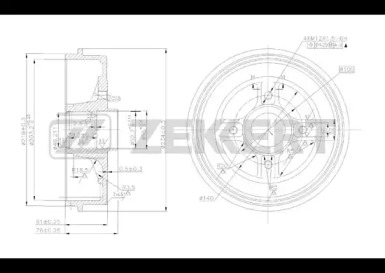 ZEKKERT bs5124 -  Тормозной барабан