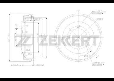 ZEKKERT bs5154 -  Тормозной барабан