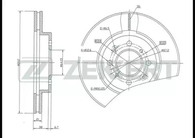 ZEKKERT bs5168 -  Диск тормозной