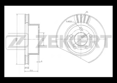 ZEKKERT bs5184 -  Диск тормозной передний вентилируемый